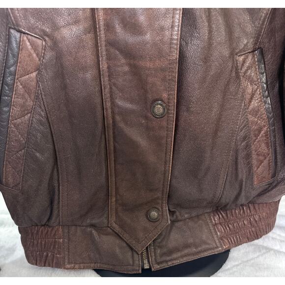 Wilsons Leather Adventure Bound Chocolate Brown Bomber Coat Jacket Size Medium - Picture 4 of 8
